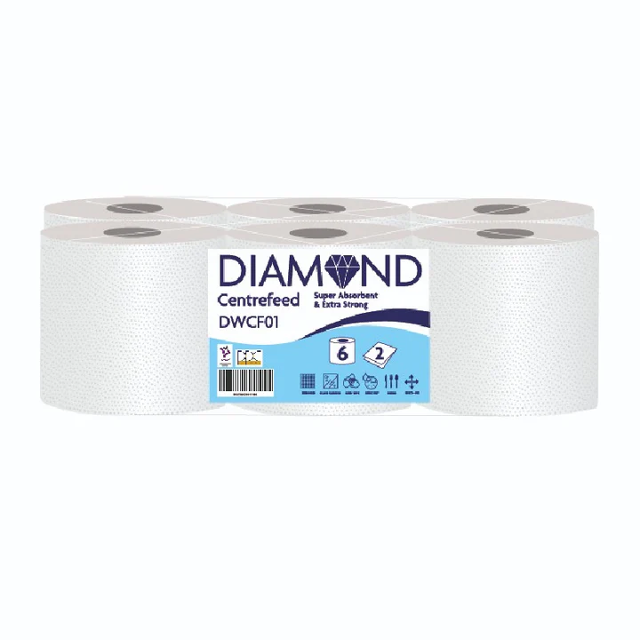 Diamond White Value Centrefeed Paper Tissue 6 Roll Pack