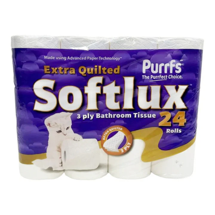 Purrfs Softlux White Toilet Paper 3Ply 24 Roll