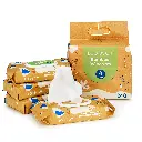 ECO BOOM Biodegradable Bamboo Baby Wet Wipes (4 Packs of 60 Wipes)