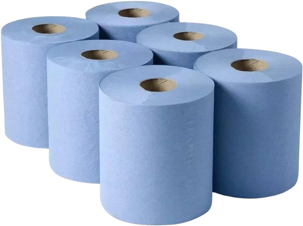 [BCF665DE] Euro Paper  Blue Centrefeed Roll 2 PLY 166mm x 150 m  (Pack of 6)