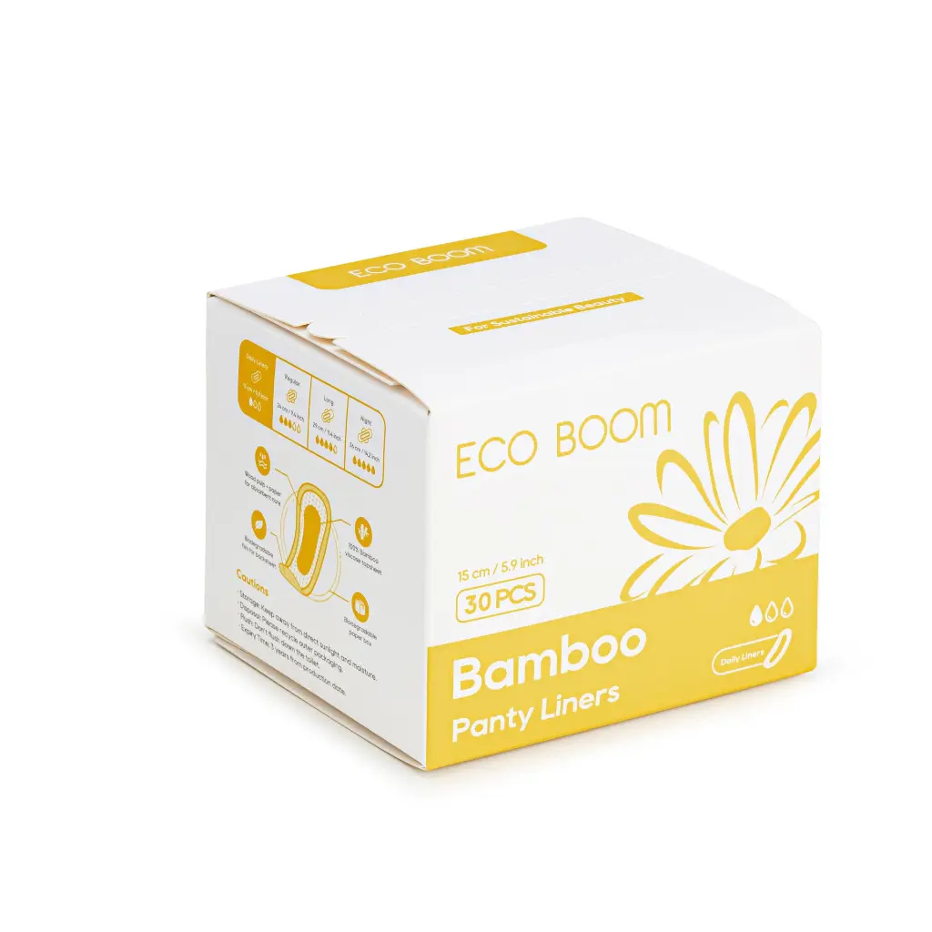 ECO BOOM Bamboo Panty Liners  (150mm, 30 Pieces)