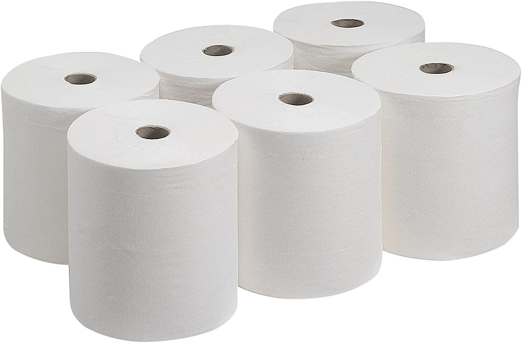 [CFR016] White Embossed Centrefeed Roll 166mm x 150m (Pack of 6)