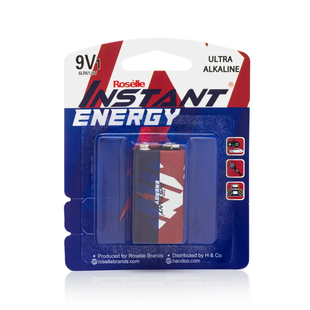 ROSÈLLE - 9V1 6LR61/9V Ultra Alkaline Battery (1 Per Pack - Bulk Options Available)
