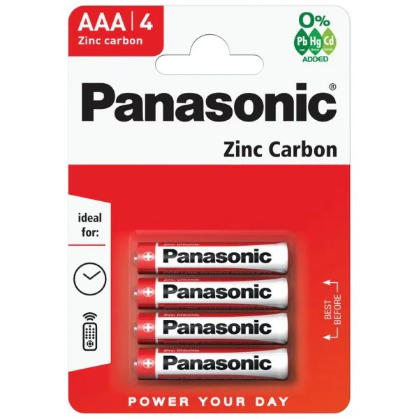 Panasonic Zinc AAA R03RB4 (4 Per Pack - Bulk Options Available)