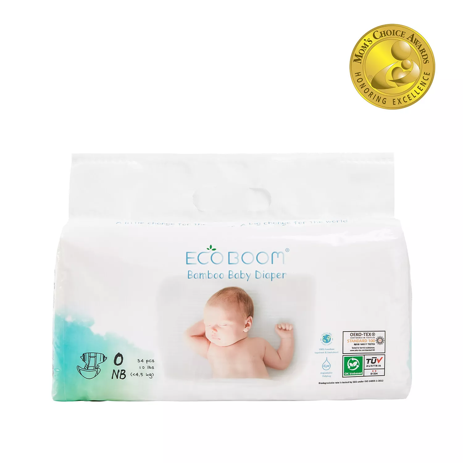 ECO BOOM PURE Biodegradable Baby Diaper (5 Sizes: NB,S,M,L,XL)