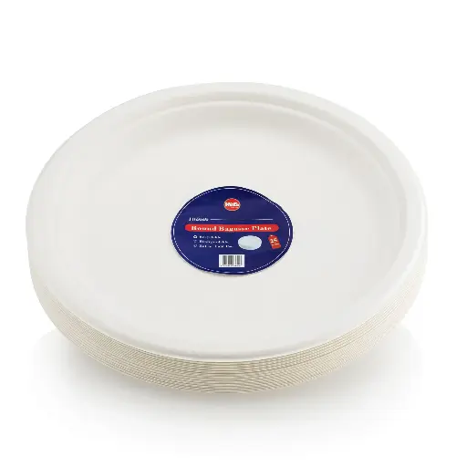 Round Bagasse Plate 10inch - (25 per pack - Multi Size Options)