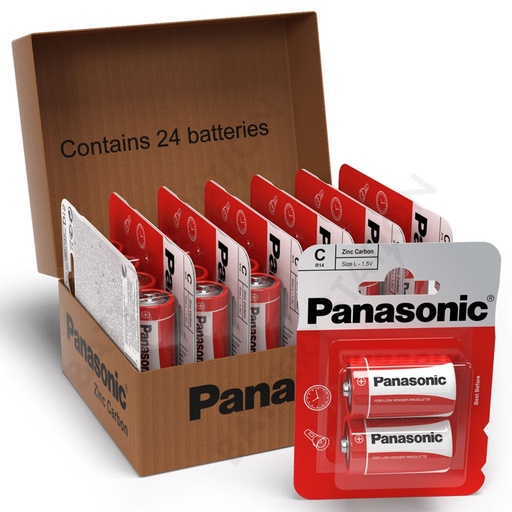 Panasonic Zinc C R14RB2 (2 Per Pack -Bulk Options Available)