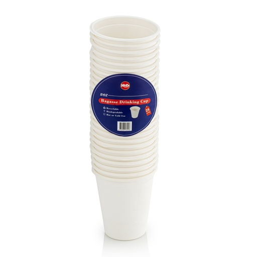 Bagasse Drinking Cup 8oz - (25 per pack - Multi Size Options)