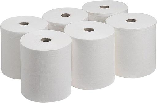 [CFR016] White Embossed Centrefeed Roll 166mm x 150m (Pack of 6)