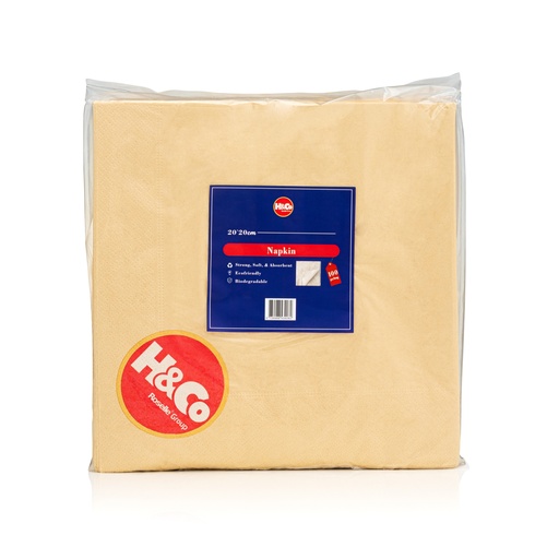 Biodegradable Napkins - 20x20 cm - (100 Per Pack - Multi Size Options)