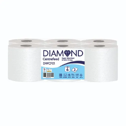Diamond White Value Centrefeed Paper Tissue 6 Roll Pack